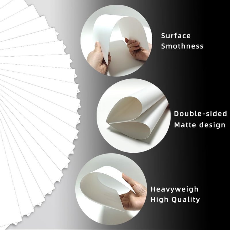 TEETOOKEA 30 Sheets White Cardstock, 8.5 x 11 Card Stock, 92lb/250gsm Thick Cover Stock, Heavyweight Printer Paper for Invitations, Scrapbooking, Crafting, DIY Projects, Decoration and Drawing - Image 3